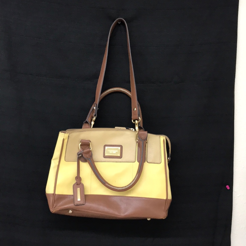 Yellow and tan bag